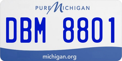 MI license plate DBM8801