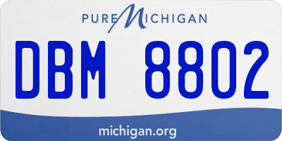 MI license plate DBM8802