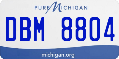 MI license plate DBM8804