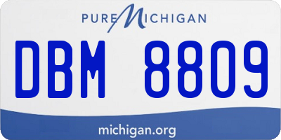 MI license plate DBM8809