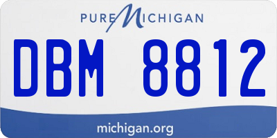 MI license plate DBM8812