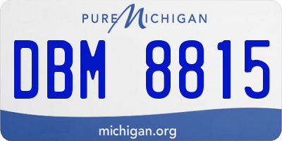 MI license plate DBM8815