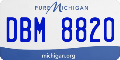 MI license plate DBM8820