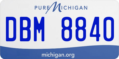 MI license plate DBM8840