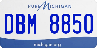 MI license plate DBM8850