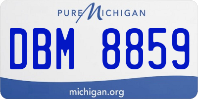 MI license plate DBM8859