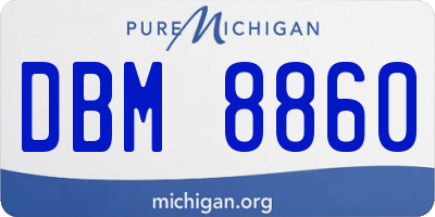 MI license plate DBM8860