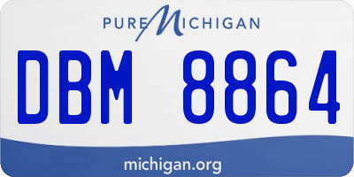 MI license plate DBM8864
