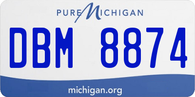MI license plate DBM8874