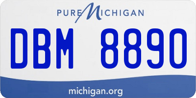 MI license plate DBM8890
