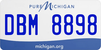 MI license plate DBM8898