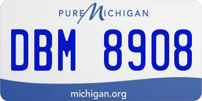 MI license plate DBM8908