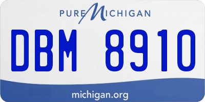 MI license plate DBM8910