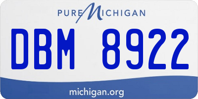 MI license plate DBM8922