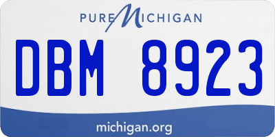 MI license plate DBM8923