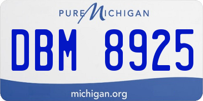 MI license plate DBM8925