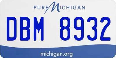 MI license plate DBM8932