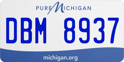 MI license plate DBM8937