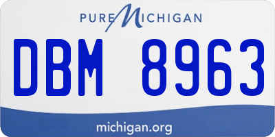 MI license plate DBM8963