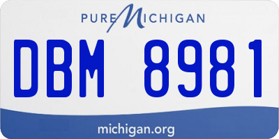 MI license plate DBM8981