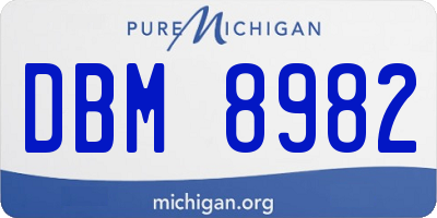 MI license plate DBM8982