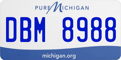 MI license plate DBM8988