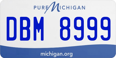 MI license plate DBM8999