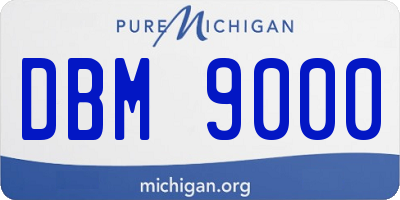 MI license plate DBM9000