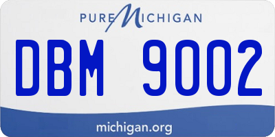 MI license plate DBM9002