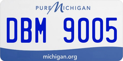 MI license plate DBM9005