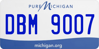 MI license plate DBM9007