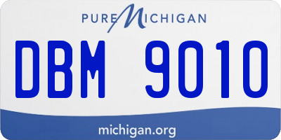 MI license plate DBM9010