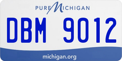 MI license plate DBM9012