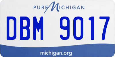 MI license plate DBM9017