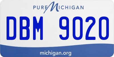 MI license plate DBM9020