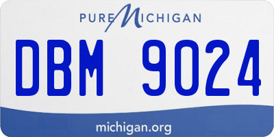 MI license plate DBM9024