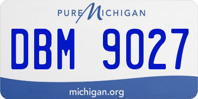 MI license plate DBM9027