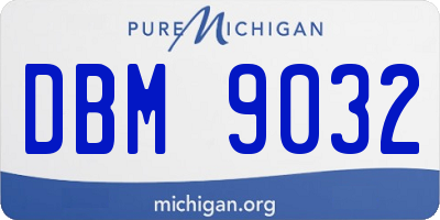 MI license plate DBM9032