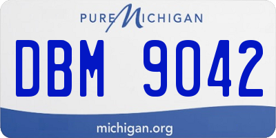 MI license plate DBM9042