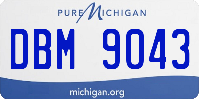 MI license plate DBM9043