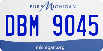 MI license plate DBM9045