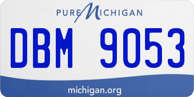 MI license plate DBM9053