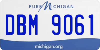 MI license plate DBM9061