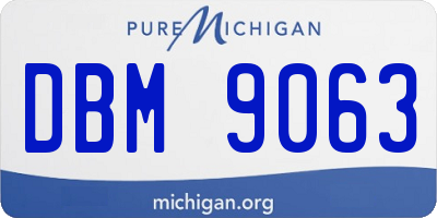 MI license plate DBM9063
