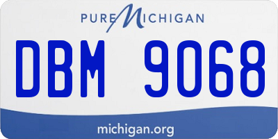 MI license plate DBM9068