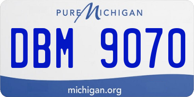 MI license plate DBM9070