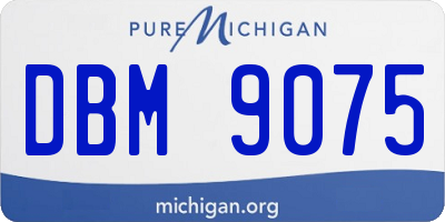 MI license plate DBM9075