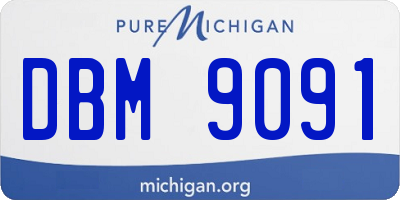 MI license plate DBM9091