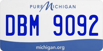 MI license plate DBM9092