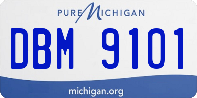 MI license plate DBM9101